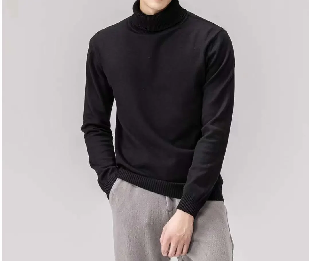 Men's Black Turtleneck Sweater